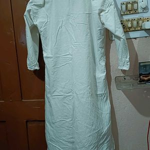 White Chicken Cotton Kurta