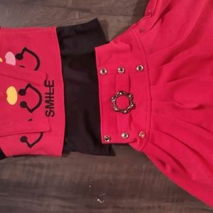 Unused Brand New Skirt Top Red And Black