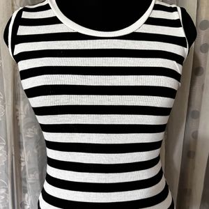 Black And White Stripe Bodycon Dress