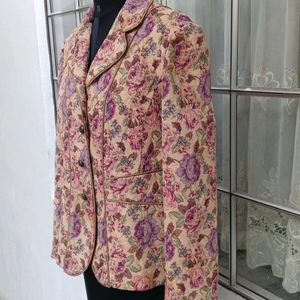 Vintage Floral Print Coat