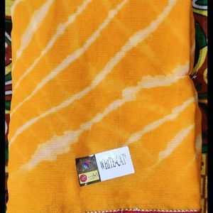 Yellow Lahariya Saree