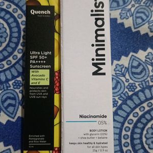 Quench Sunscreen(15ml) + Minimalist Lotion (25gm)