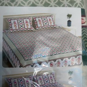 Handblock Printed King Size Bedsheet