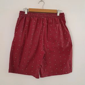 Rust Color Printed Shorts (Men's)