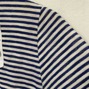 Trendy New Blue And White Stripe Top For Women