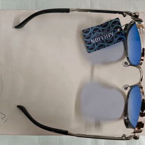 Metal Sunglasses🕶️ Squared Retro Sky Blue Aviator