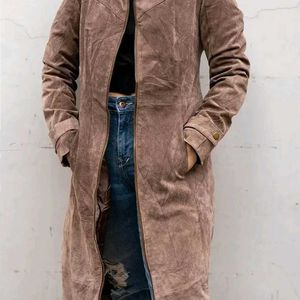 Chocolate Brown Suede Coat