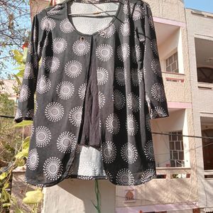 Black Dotted Top