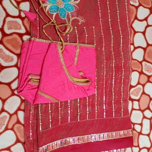 Chumki Floral Embroidery Saree