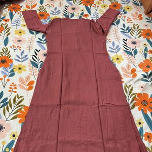 Rust Cotton Blend Kurti