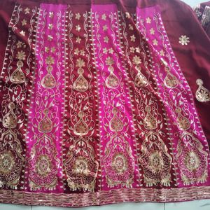 Maroon And Pink Color Saree