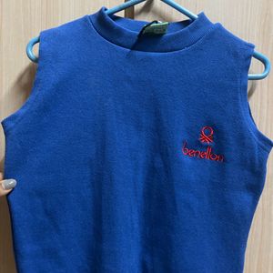 Blue Benetton Crop Top