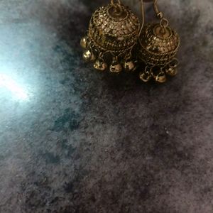 Gold Colour Jhumkas Earrings