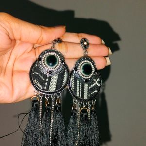 Long Black Earrings