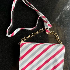 Leather Strip Sling Bag