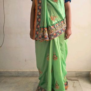 Green Saree Partywear 🌿