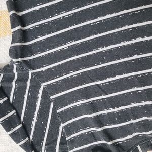 Grey And White Striped T Shirt