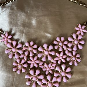 Pink & Gold Double Sided Statement Necklac