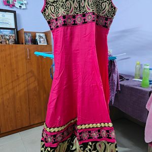 Pink Festive Anarkali Kurta