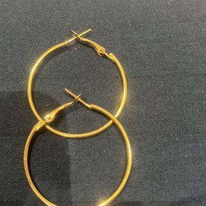 Set Of 3 Golden Hoop Earrings