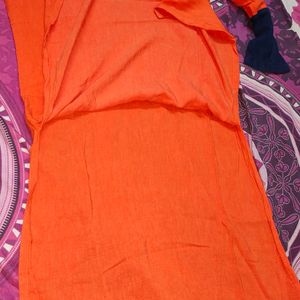 Brick Colour Straight Kurta S Size