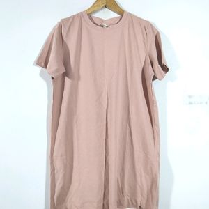 H&M Peach T Shirts Dress (Women's)