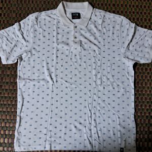 Netplay T-Shirt-White With Blue Dotted Designs