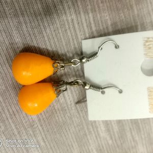 Stone Earrings Yellow Colour