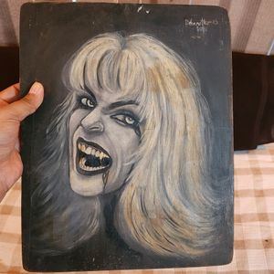 Vintage Gothic Vampire Painting On Wooden Board🧛