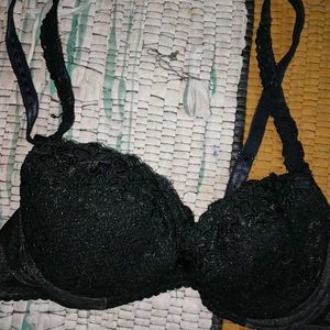 ❤️Sexy Pure Black Net Pushup Bra "Women S-34b