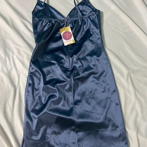 Navy Blue Bodycon Dress (Glossy Finish)