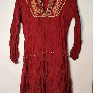 Dark Red Kurta