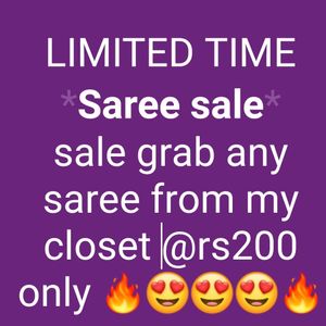 do not negotiate... they all are in very good or new conditions and worth it THIS OFFER IS FOR ANY SAREE IN CLOSET SO GO AND GRAB 😍😍😍😍