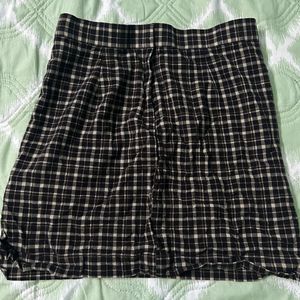 Brown Checkered Skirt