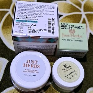 Just Herbs Lip Scrub And Lip& Chick Tint Combo