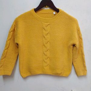 Yellow Crop Sweater