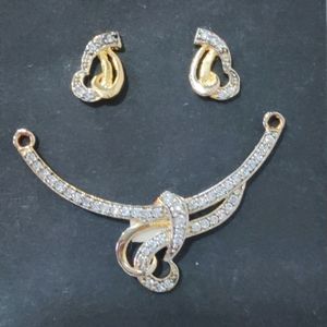 American Diamond Pendant Set