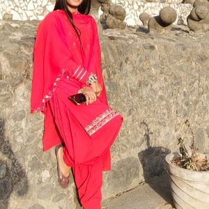 Red Salwar Suit.