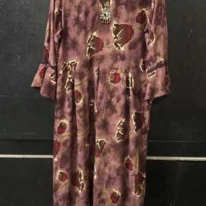 Long Kurti Brown Colour