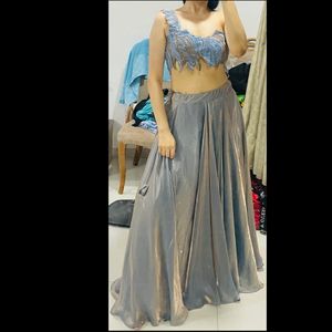 Hand Work Blouse With Lehenga