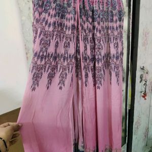 Pink Front Cut Anarkali Pattern Kurta