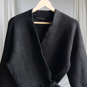 Black Wrap Sweater