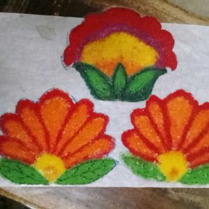 Readymade Rangoli Design Pack Of 10 Flowers