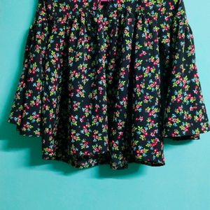 Black Colour Floral Design Top