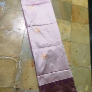 Unused Banasari Saree...cream And Purple