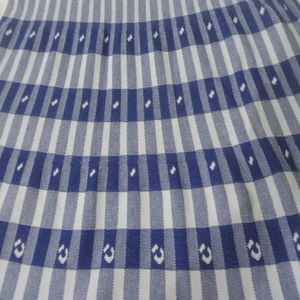 Checked Blue N White Soft Wool Long Skirt.