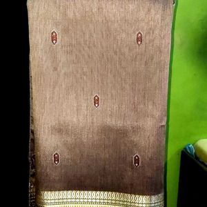 Mysore Silk With Bnanarsi Looking Saree