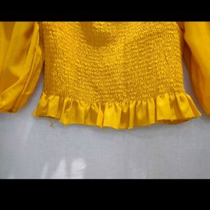 Yellow Mustard Crop Top (Stretchable)