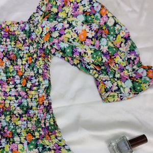 Gap Floral Smocked Top