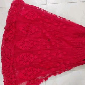 Excellent New Red Crop Top Skirt